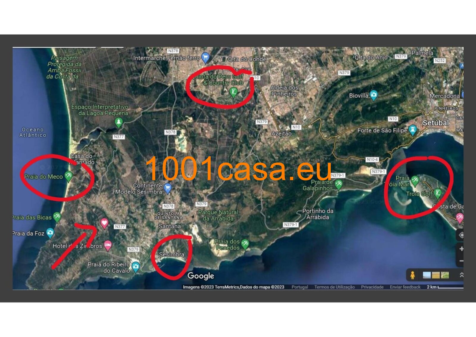 Sesimbra - Setubal: Bauträger / Investment-Areal mit genehmigtem Projekt für 12 Luxusvillen - Nähe Praia do Meco